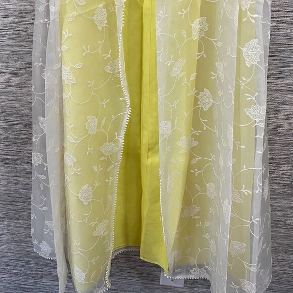🌼 Vintage 1960s Montgomery Ward Yellow Gown w/ Sheer Overlay - - Picture 6 of 11